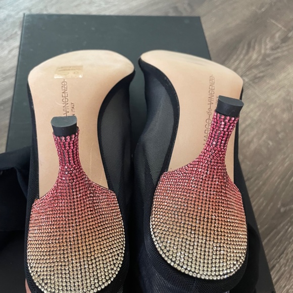 MARCO de VINCENZO Sheer Mesh Swarovski Crystal Stocking Boot Size 39 - Picture 7 of 14